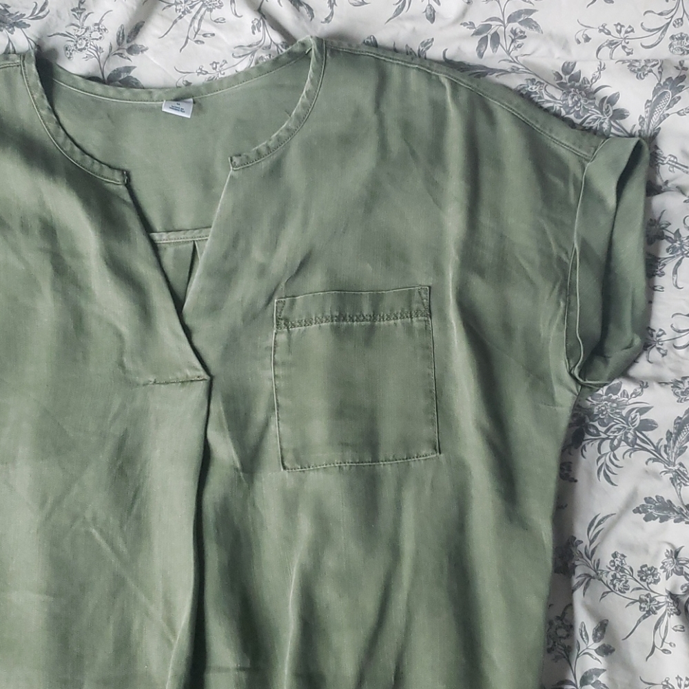 Olive oversized boxy blouse